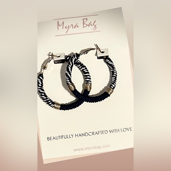 Myra Bag Jewelry Nwt Myra Bag Black Hoop Earrings Poshmark